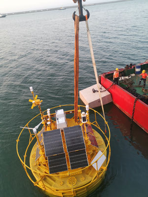 Rider Wave Power Buoy Measure Yellow Chain Through Buoys