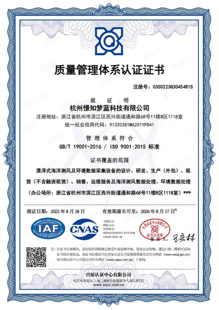China Hangzhou Blue Aspirations Technology Co., Ltd. certification